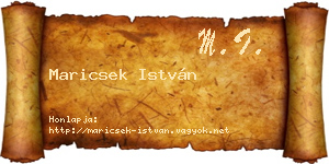 Maricsek István névjegykártya