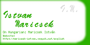 istvan maricsek business card