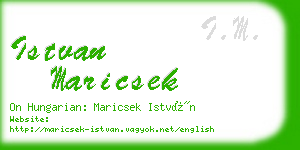 istvan maricsek business card